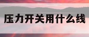 压力开关用什么线(压力开关电线怎么接)