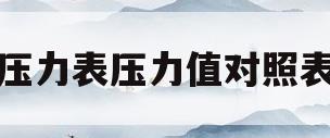 压力表压力值对照表(水压力表04是多少压力)
