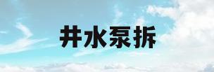 井水泵拆(井水泵安装视频)