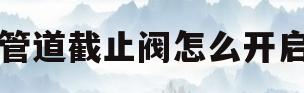 管道截止阀怎么开启(截止阀常用和管道连接的方式)