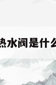 热水阀是什么(热水阀是什么材质)